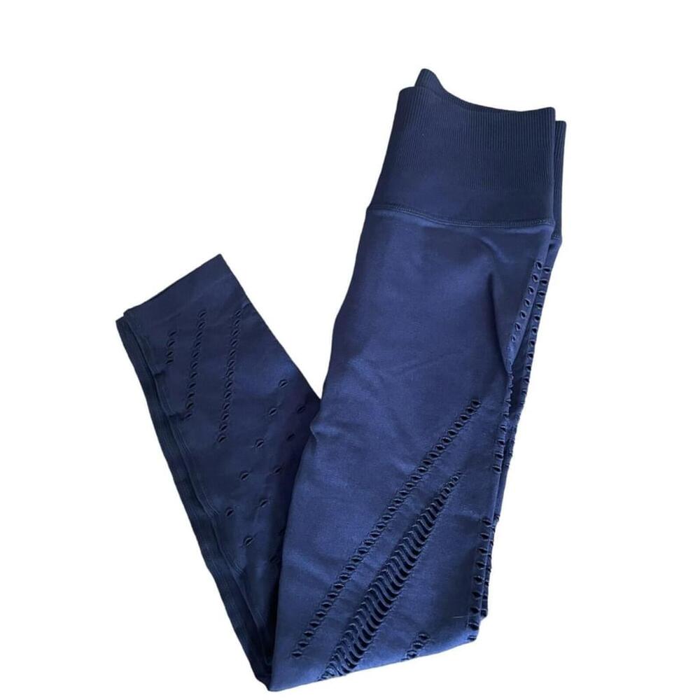 Victoria’s Secret Women’s Small (S) Leggings Knockout Solid Blue SPORT Eyelets